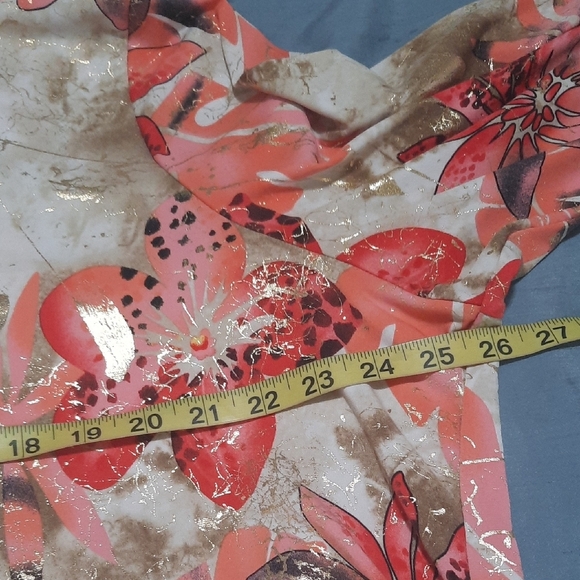 Alia Floral Blouse - Coral and Olive - Picture 4 of 6